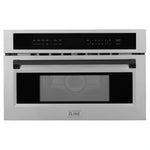 ZLINE Autograph Edition 30” 1.6 cu ft. Built-in Convection Microwave Oven in Fingerprint Resistant Stainless Steel with Accents MWOZ-30-SS