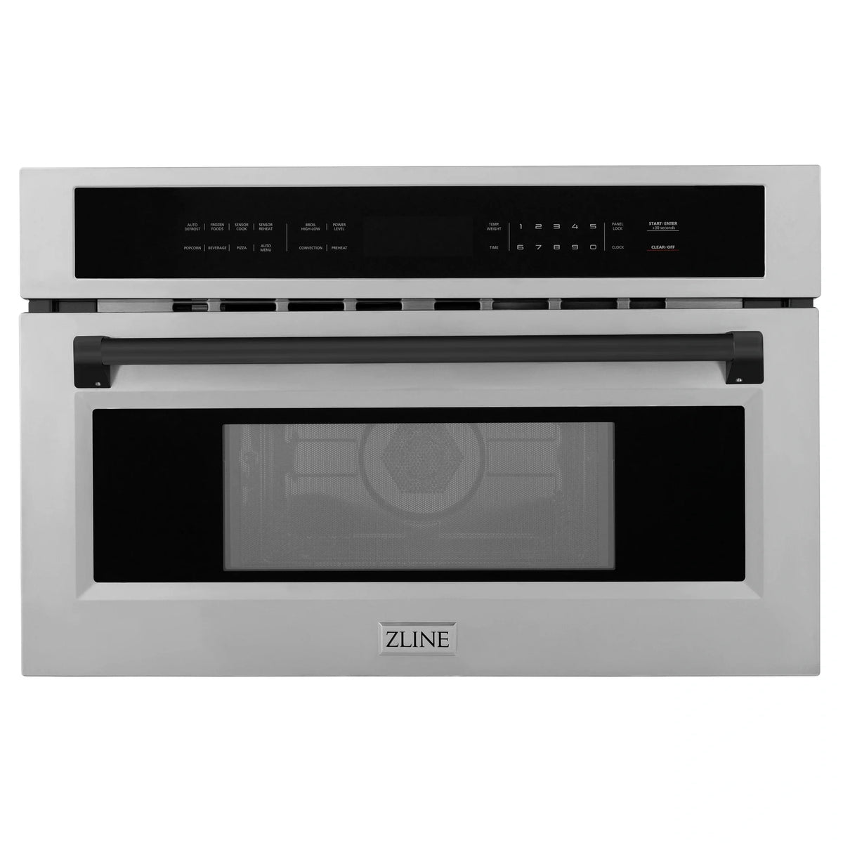 ZLINE Autograph Edition 30” 1.6 cu ft. Built-in Convection Microwave Oven in Fingerprint Resistant Stainless Steel with Accents MWOZ-30-SS