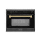 ZLINE Autograph Edition 24" 1.6 cu ft. Built-in Convection Microwave Oven in Black Stainless Steel with Accents MWOZ-24-BS