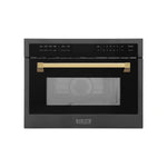 ZLINE Autograph Edition 24" 1.6 cu ft. Built-in Convection Microwave Oven in Black Stainless Steel with Accents MWOZ-24-BS