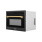 ZLINE Autograph Edition 24" 1.6 cu ft. Built-in Convection Microwave Oven in Black Stainless Steel with Accents MWOZ-24-BS