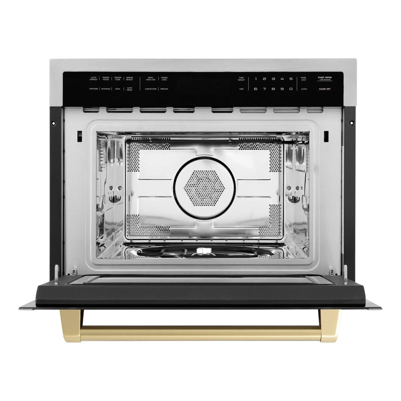 ZLINE Autograph Edition 24" 1.6 cu ft. Built-in Convection Microwave Oven in Stainless Steel with Accents MWOZ-24