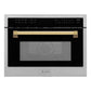 ZLINE Autograph Edition 24" 1.6 cu ft. Built-in Convection Microwave Oven in Stainless Steel with Accents MWOZ-24