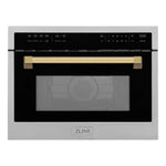 ZLINE Autograph Edition 24" 1.6 cu ft. Built-in Convection Microwave Oven in Stainless Steel with Accents MWOZ-24