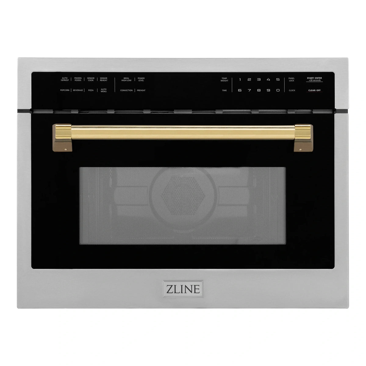 ZLINE Autograph Edition 24" 1.6 cu ft. Built-in Convection Microwave Oven in Stainless Steel with Accents MWOZ-24