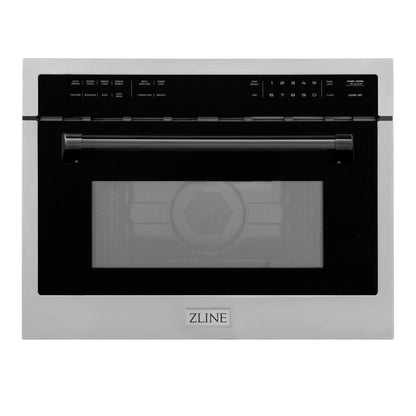 ZLINE Autograph Edition 24" 1.6 cu ft. Built-in Convection Microwave Oven in Stainless Steel with Accents MWOZ-24