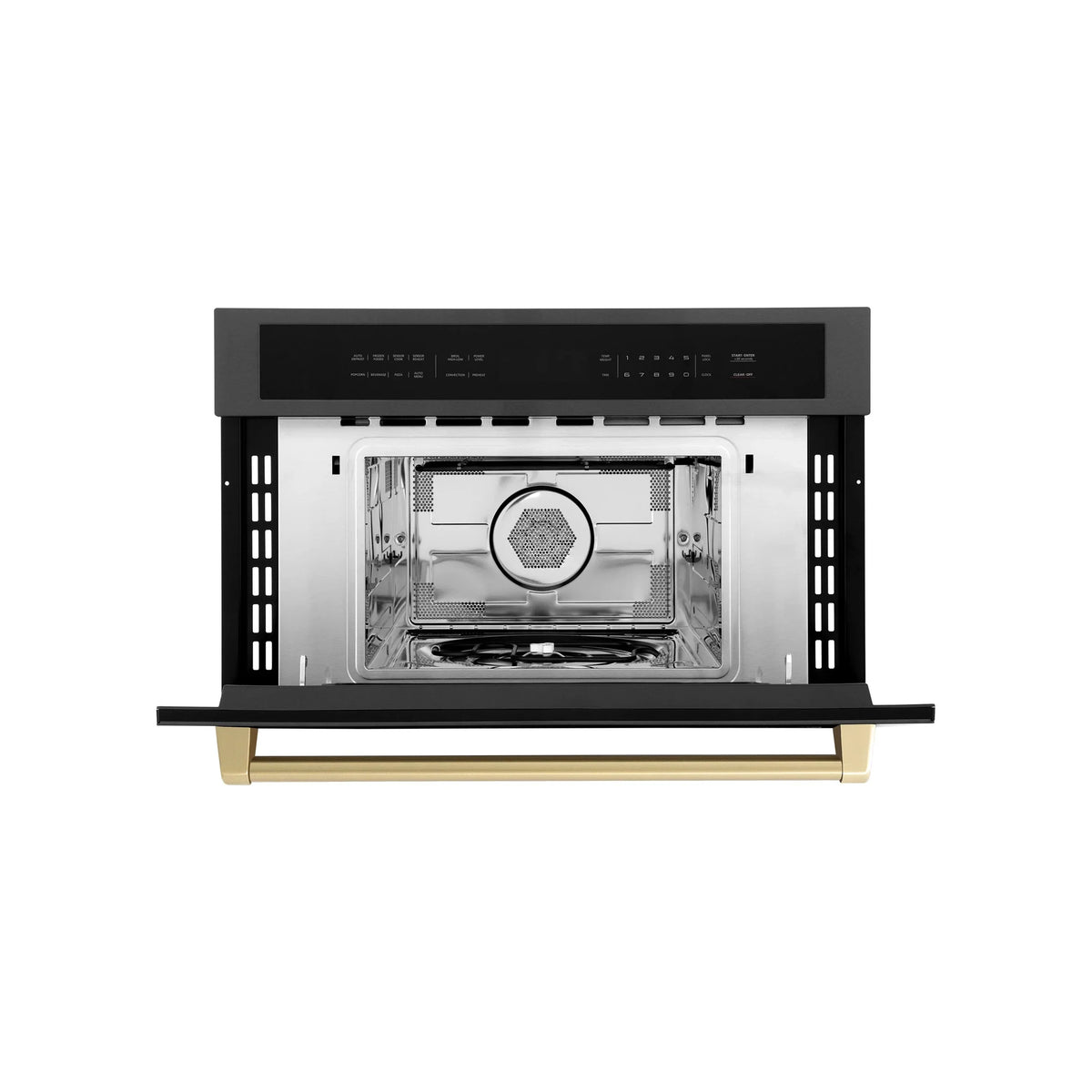 ZLINE Autograph Edition 30” 1.6 cu ft. Built-in Convection Microwave Oven in Black Stainless Steel with Accents MWOZ-30-BS