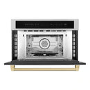 ZLINE Autograph Edition 30” 1.6 cu ft. Built-in Convection Microwave Oven in Stainless Steel with Accents MWOZ-30