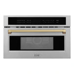 ZLINE Autograph Edition 30” 1.6 cu ft. Built-in Convection Microwave Oven in Stainless Steel with Accents MWOZ-30