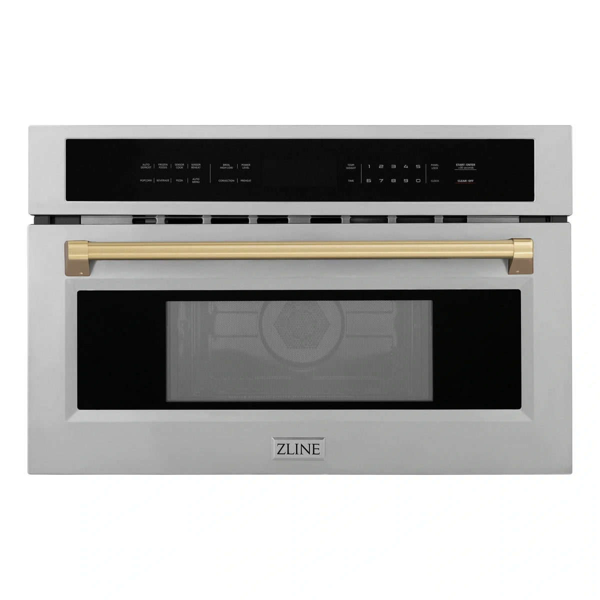 ZLINE Autograph Edition 30” 1.6 cu ft. Built-in Convection Microwave Oven in Stainless Steel with Accents MWOZ-30
