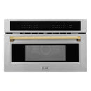 ZLINE Autograph Edition 30” 1.6 cu ft. Built-in Convection Microwave Oven in Stainless Steel with Accents MWOZ-30