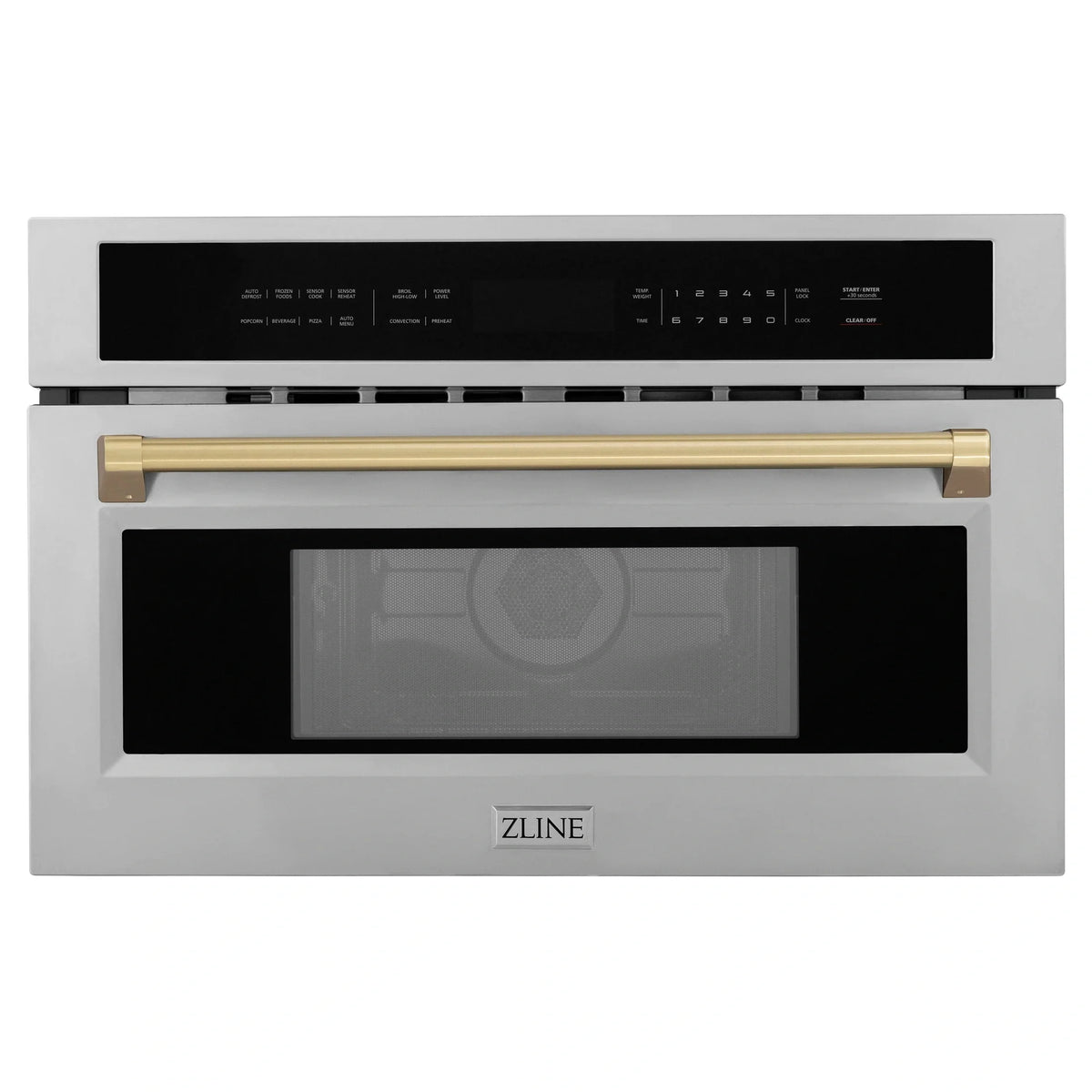 ZLINE Autograph Edition 30” 1.6 cu ft. Built-in Convection Microwave Oven in Fingerprint Resistant Stainless Steel with Accents MWOZ-30-SS