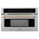 ZLINE Autograph Edition 30” 1.6 cu ft. Built-in Convection Microwave Oven in Fingerprint Resistant Stainless Steel with Accents MWOZ-30-SS