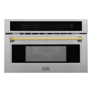 ZLINE Autograph Edition 30” 1.6 cu ft. Built-in Convection Microwave Oven in Fingerprint Resistant Stainless Steel with Accents MWOZ-30-SS