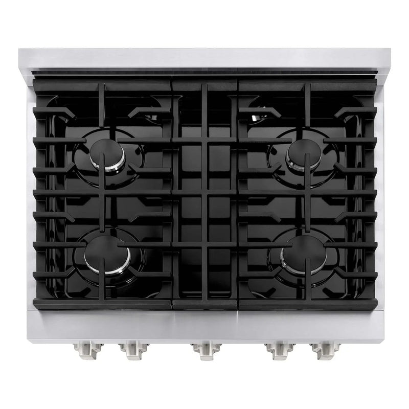 ZLINE 30-Inch Gas Range with 4 Burners and 4.2 cu. ft. Convection Gas Oven in Stainless Steel SGR30