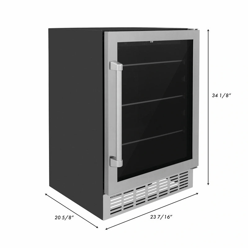 ZLINE 24 in. Monument 154 Can Beverage Fridge in Stainless Steel RBV-US-24