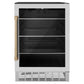 ZLINE 24 in. Monument Autograph Edition 154 Can Beverage Fridge in Stainless Steel with Accents RBVZ-US-24