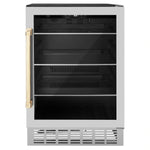 ZLINE 24 in. Monument Autograph Edition 154 Can Beverage Fridge in Stainless Steel with Accents RBVZ-US-24