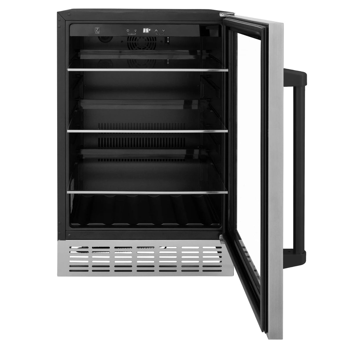 ZLINE 24 in. Monument Autograph Edition 154 Can Beverage Fridge in Stainless Steel with Accents RBVZ-US-24
