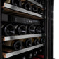 ZLINE 24 In. Monument Dual Zone 44-Bottle Wine Cooler in Stainless Steel with Wood Shelf RWV-UD-24