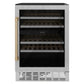 ZLINE 24 in. Monument Autograph Edition Dual Zone 44-Bottle Wine Cooler in Stainless Steel with Accents RWVZ-UD-24