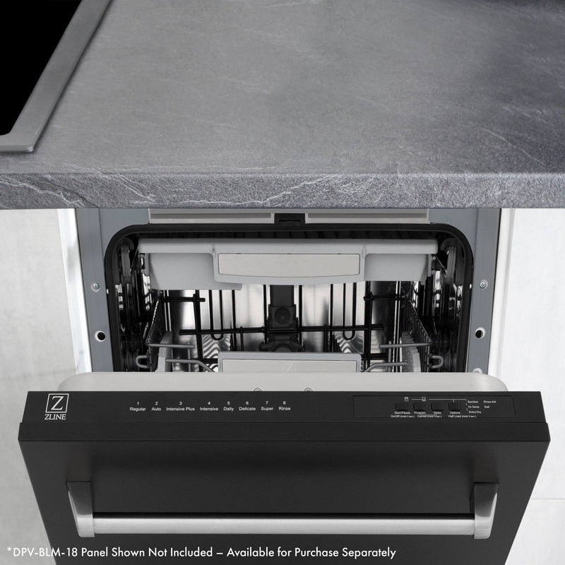 ZLINE 18" Compact Top Control Dishwasher in Custom Panel