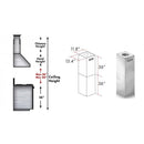 ZLINE 2-36 in. Chimney Extensions for 10 ft. to 12 ft. Ceilings - 2PCEXT-455/476/477/667/697