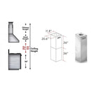 ZLINE 2-36 in. Chimney Extensions for 10 ft. to 12 ft. Ceilings - 2PCEXT-KECOM