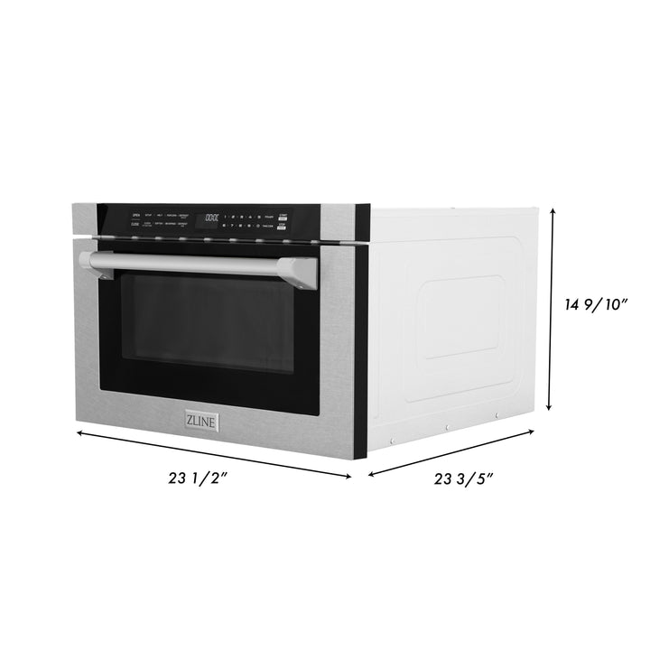 ZLINE 24" 1.2 cu. ft. Built-in Microwave Drawer with a Traditional Handle in Fingerprint Resistant Stainless Steel MWD-1-SS-H