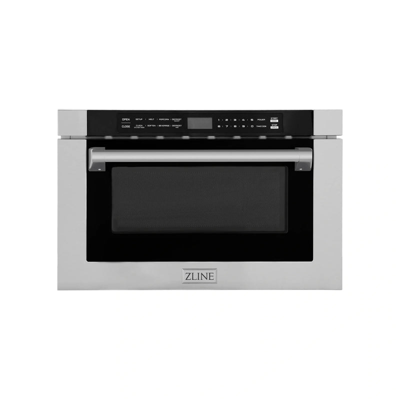 ZLINE 24" 1.2 cu. ft. Built-in Microwave Drawer with a Traditional Handle in Stainless Steel - MWD-1-H