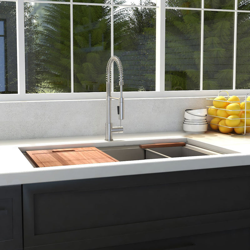 ZLINE 27" Garmisch Undermount Single Bowl Kitchen Sink with Bottom Grid and Accessories 