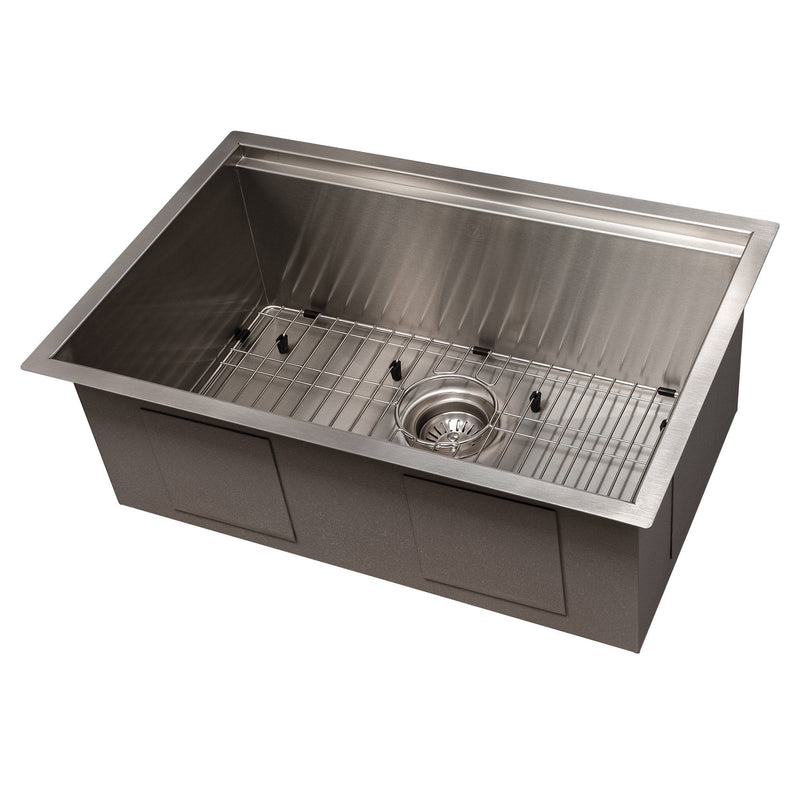 ZLINE 27" Garmisch Undermount Single Bowl Kitchen Sink with Bottom Grid and Accessories 