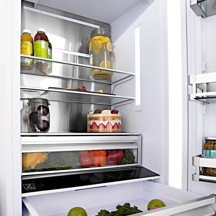 ZLINE 30" Autograph Edition 16.1 cu. ft. Built-in 2-Door Bottom Freezer Refrigerator with Internal Water and Ice Dispenser in Stainless Steel RBIVZ-304-30