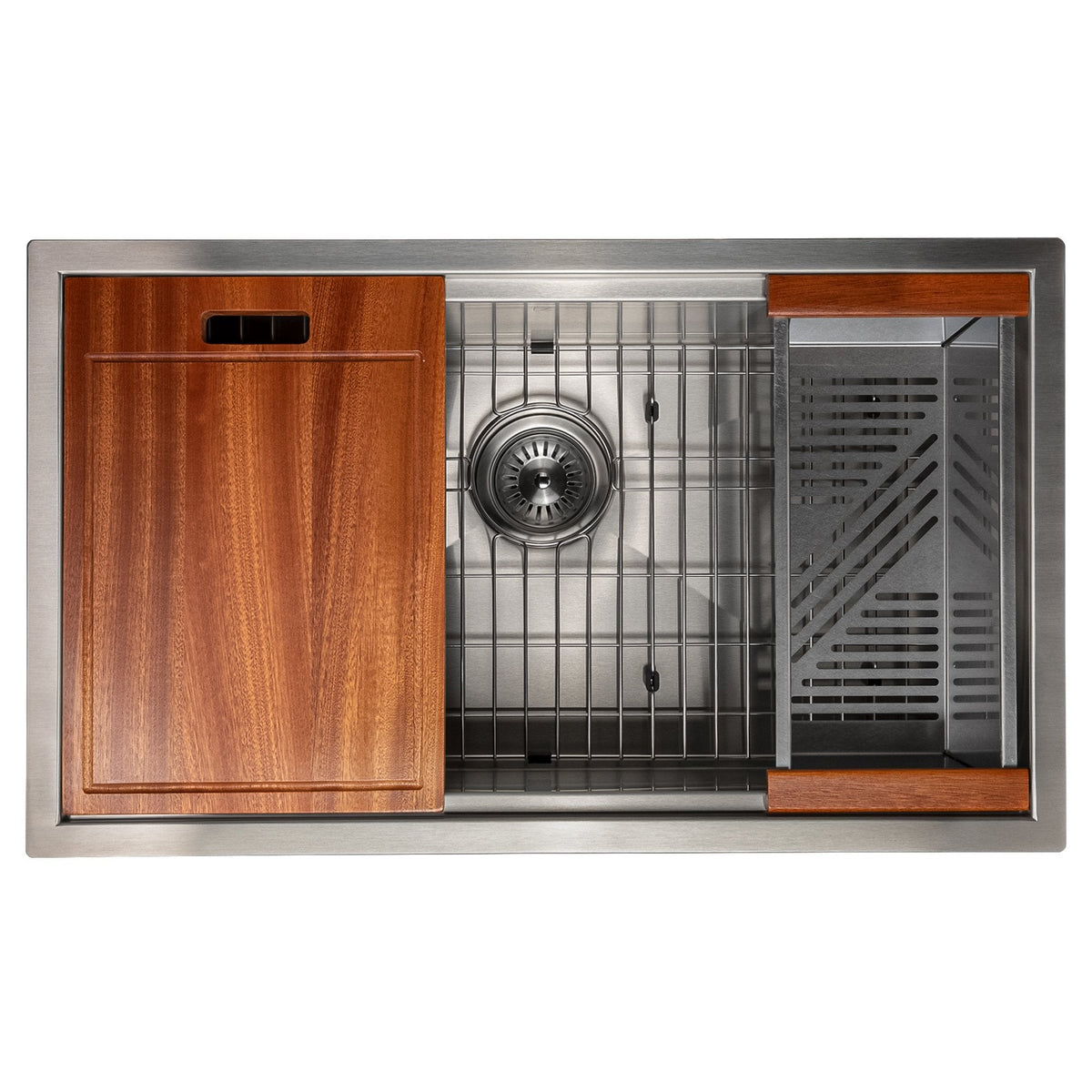ZLINE 30" Garmisch Undermount Single Bowl Kitchen Sink with Bottom Grid and Accessories 