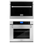 ZLINE Appliance Package - 30 in. Self-Cleaning Wall Oven and 24 in. Microwave Oven - 2KP-MW24-AWS30