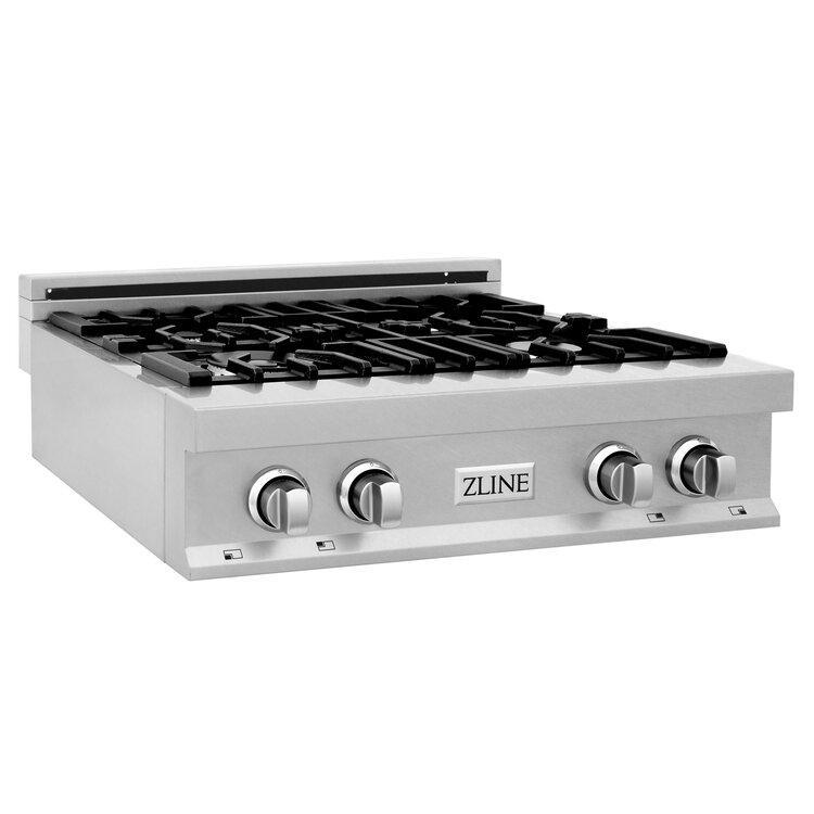 ZLINE 30" Porcelain Rangetop in DuraSnow Stainless Steel with 4 Gas Burners