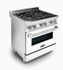 ZLINE 30" Professional Dual Fuel Range with Gas Stove and Electric Oven in Stainless Steel without background