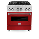 Zline 30 dual fuel range in red