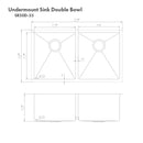 ZLINE 33" Anton Undermount Double Bowl Kitchen Sink with Bottom Grid