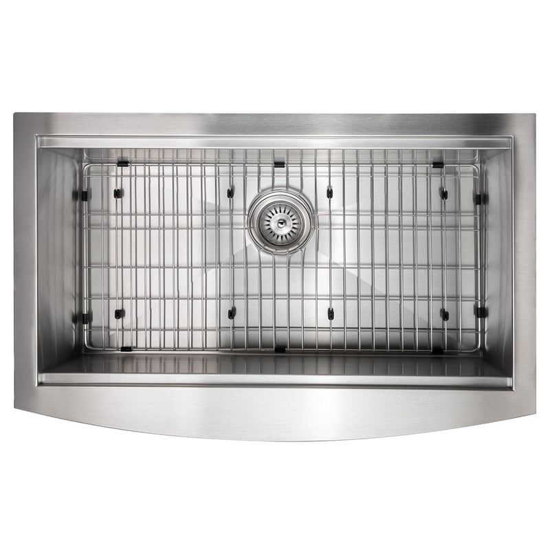 ZLINE 33" Moritz Farmhouse Apron Mount Single Bowl Kitchen Sink with Bottom Grid and Accessories