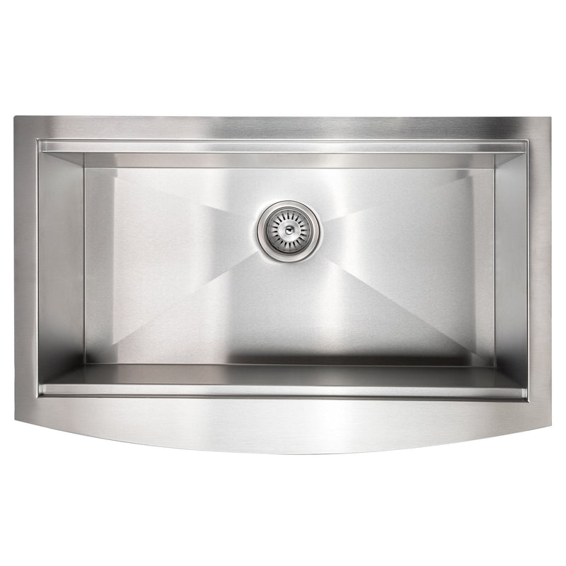 ZLINE 33" Moritz Farmhouse Apron Mount Single Bowl Kitchen Sink with Bottom Grid and Accessories