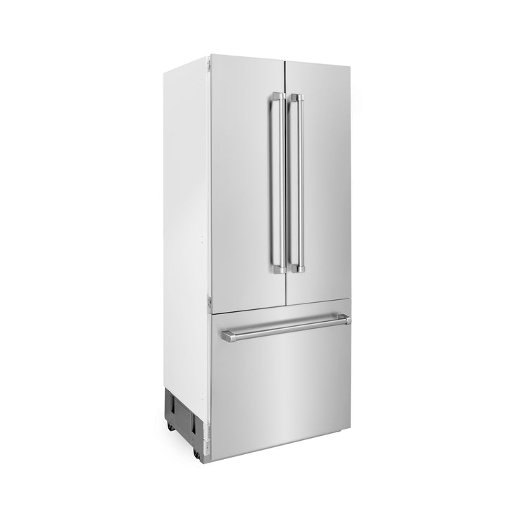 ZLINE 36" 19.6 cu. ft. Built-In 3-Door French Door Refrigerator with Internal Water and Ice Dispenser in Stainless Steel RBIV-304-36
