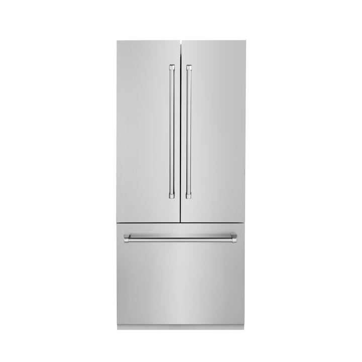 ZLINE 36" 19.6 cu. ft. Built-In 3-Door French Door Refrigerator with Internal Water and Ice Dispenser in Stainless Steel RBIV-304-36