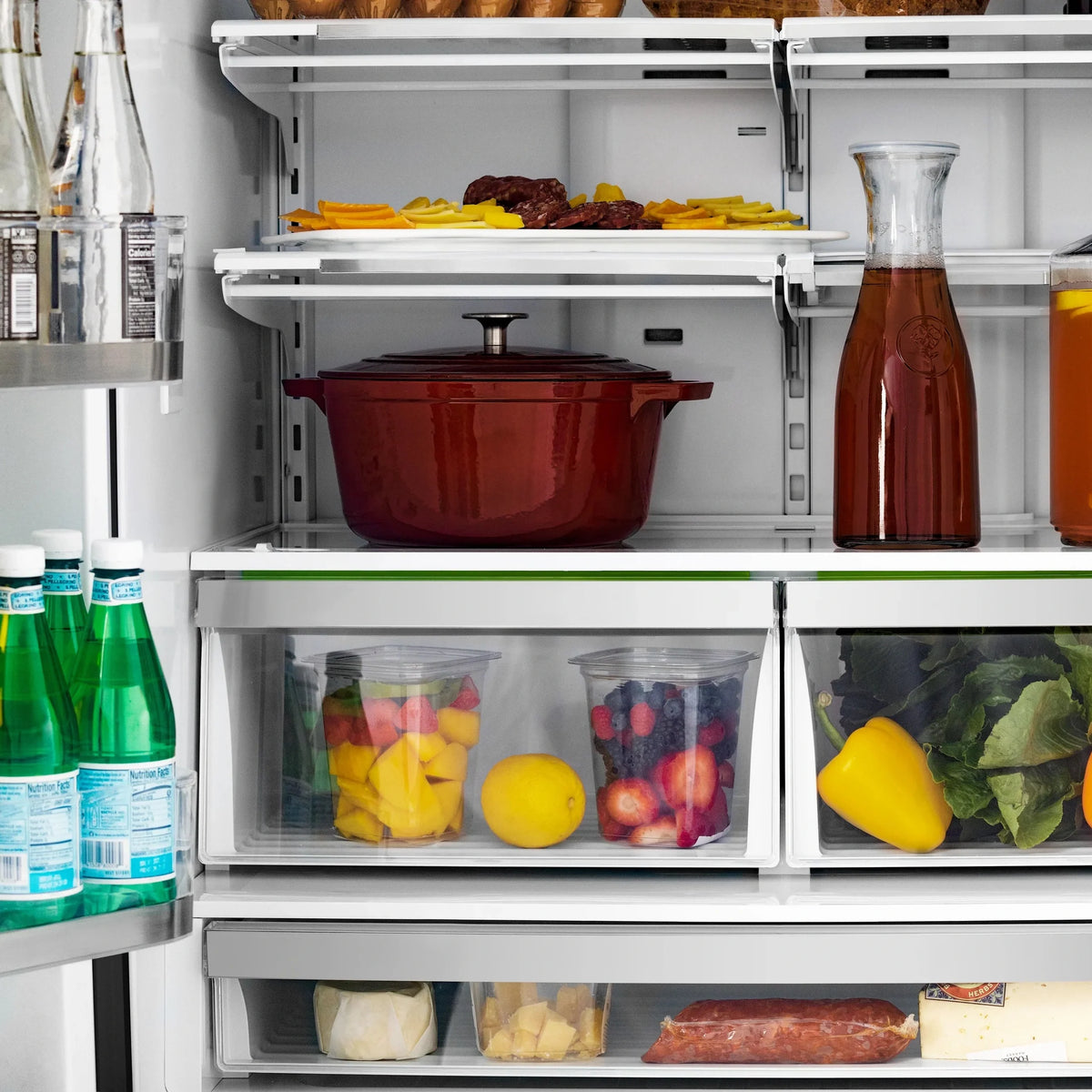 ZLINE 36" Autograph Edition 22.5 cu. ft Freestanding French Door Refrigerator with Ice Maker in Fingerprint Resistant Black Stainless Steel with Accents