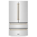 ZLINE 36" Autograph Edition 22.5 cu. ft Freestanding French Door Refrigerator with Ice Maker in Fingerprint Resistant Stainless Steel