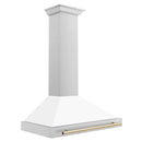 ZLINE 36" Autograph Edition Stainless Steel Range Hood with White Matte Shell 