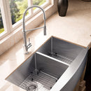 ZLINE 36" Courchevel Farmhouse Apron Mount Double Bowl Kitchen Sink with Bottom Grid 