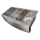 ZLINE 36" Courchevel Farmhouse Apron Mount Double Bowl Kitchen Sink with Bottom Grid 