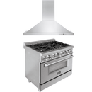 ZLINE Appliance Package - 36 in. Dual Fuel Range with DuraSnow® Door & 36 in. Range Hood