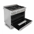 ZLINE Appliance Package - 36 in. Dual Fuel Range with DuraSnow® Door & 36 in. Range Hood - 2KP-RASNRH36